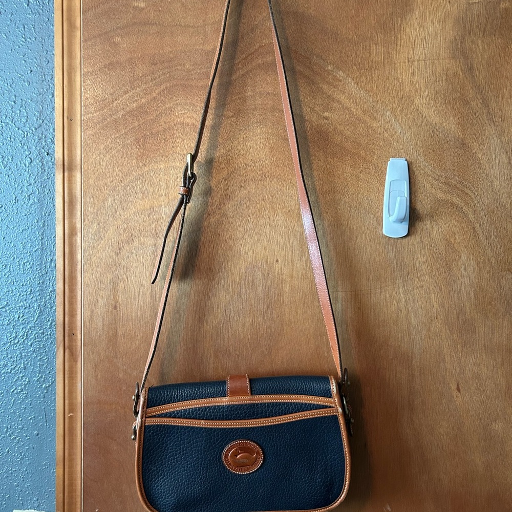 Dooney & Bourke Navy and Tan Crossbody Bag - Picture 14 of 15